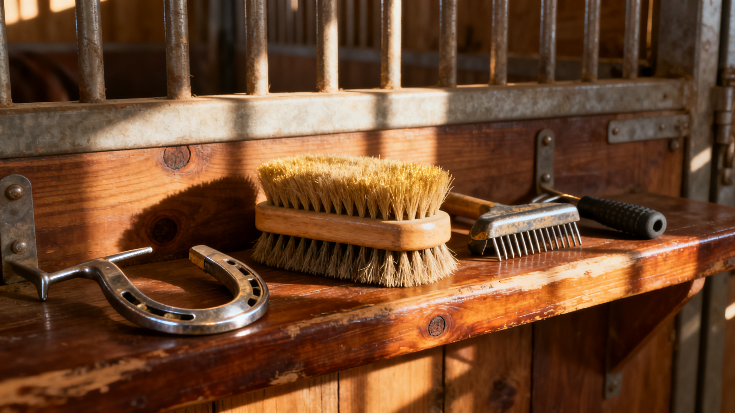 Matériel de pansage cheval : brosse, cure-pied et gestes utiles